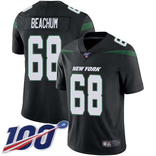 New York Jets Limited Black Men Kelvin Beachum Alternate Jersey NFL Football #68 100th Season Vapor Untouchable